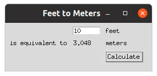 Feet to meters converter