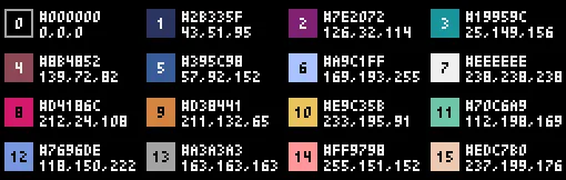 Pyxel's color palette